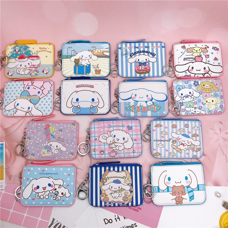 น่ารัก-sanrio-pu-กระเป๋าสตางค์ศูนย์-cinnamoroll-กระเป๋าสตางค์เปลี่ยนเงินรับของขวัญกรณีบัตรนักเรียน