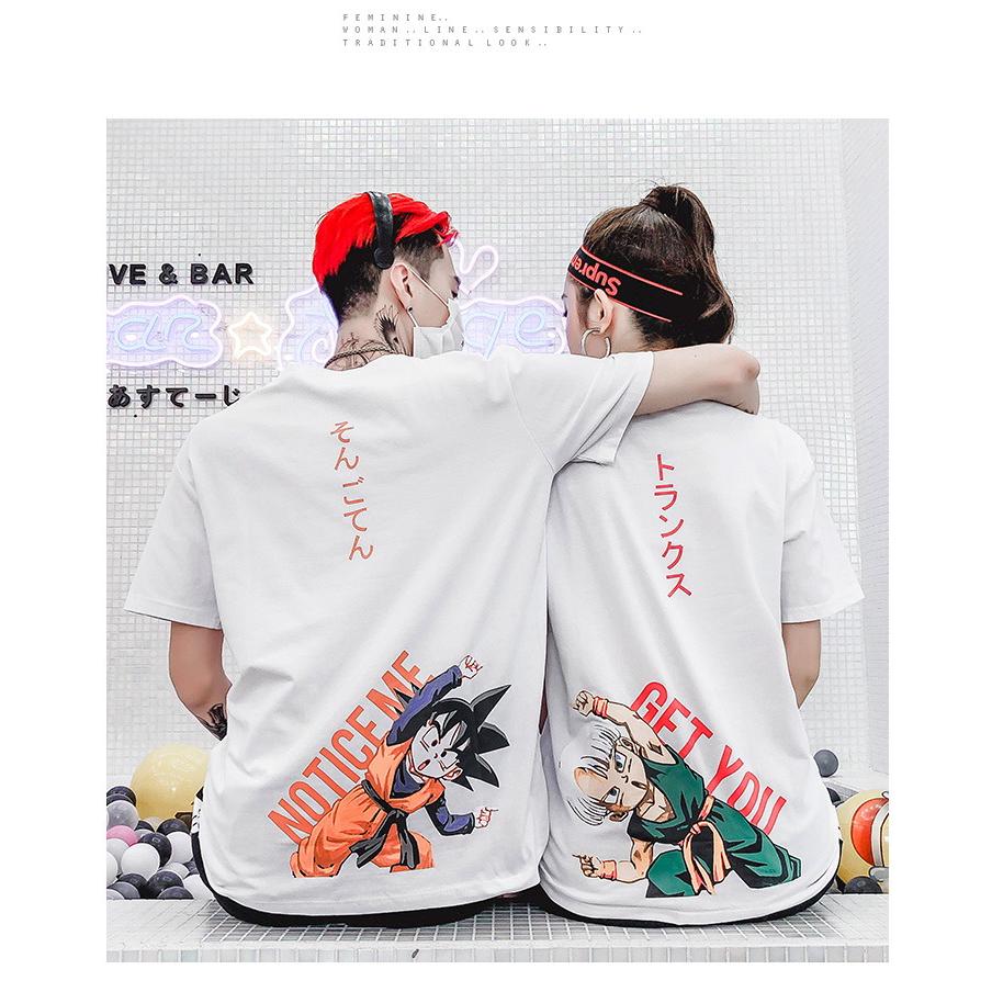 Dragonball ฤดูร้อนเสื้อฮิปฮอปผู้ชายผู้หญิงคู่ลำลองเสื้อยืด