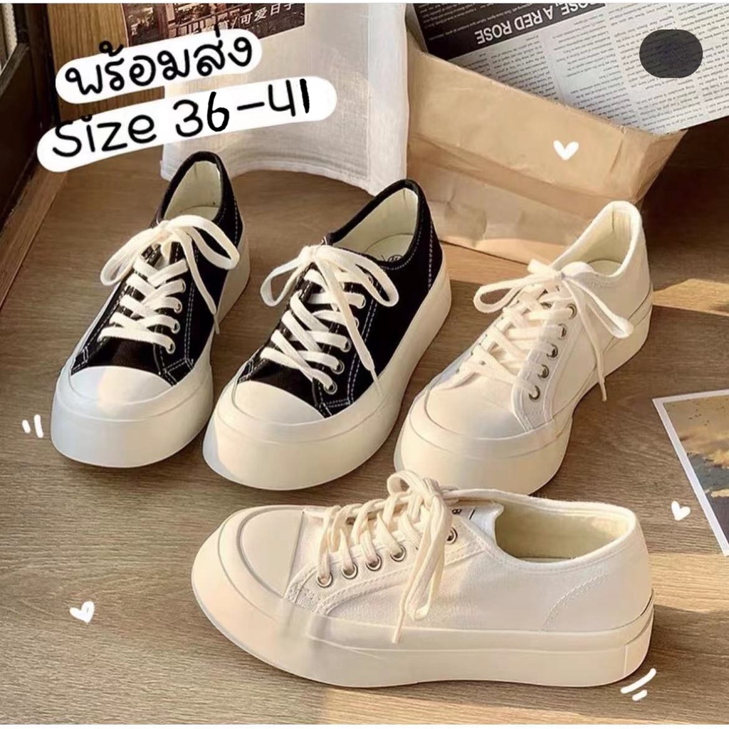 renben-รุ่นใหม่แฟชั่นเรียบง่ายสไตล์insพื้นหนากันลื่นและทนต่อการสึกหรอรองเท้า-ผ้าใบ