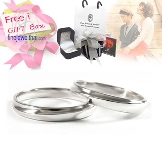 Finejewelthai-แหวนคู่-แหวนเงินแท้-แหวนเกลี้ยง-แหวนหมั้น-แหวนแต่งงาน-Couple-Silver-Ring-Gift_set92