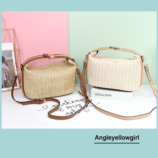 พร้อมส่ง กระเป๋าสานสะพายข้าง สตาร์แคท ถือได้ สะพายข้างได้  งานดีมาก ถอดสายและปรับสายได้   ใส่ได้ทุกสไตล์ มาใหม่จ้า