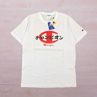 เสื้อยืดโอเวอร์ไซส์เสื้อยืด CHAMPION BIG C JAPAN TEE WHITE สีขาวS-3XL