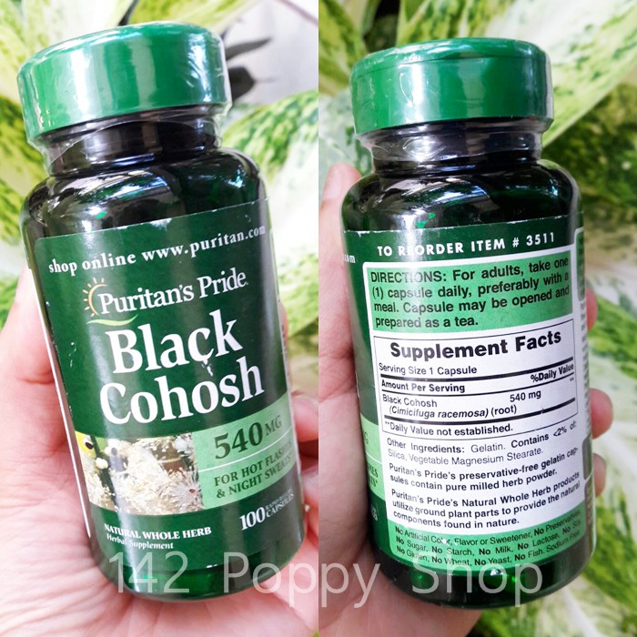 ภาพหน้าปกสินค้าแบลคโคฮอช Puritan's Pride Black Cohosh 540 mg/ 100 Capsules จากร้าน puppy142 บน Shopee