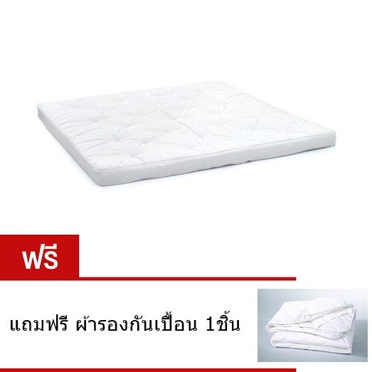 cb-cotton-topper-ขนห่านเทียม-ขนาด-5ฟุต-สีขาว-ขอบ-5นิ้ว-เกรดโรงแรม-ผ้ากันไรฝุ่น-พร้อมยางรัดมุม-ฟรีผ้ารองกันเปื้อน-1ผืน