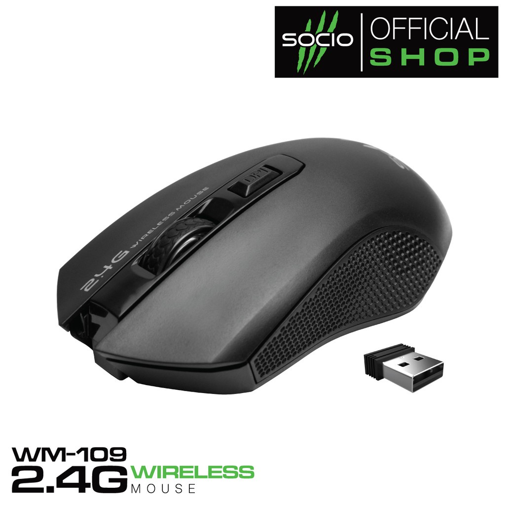 SOCIO 2.4G Wireless Optical Mouse รุ่น WM-109 (Black) (เมาส์ ไร้สาย ...