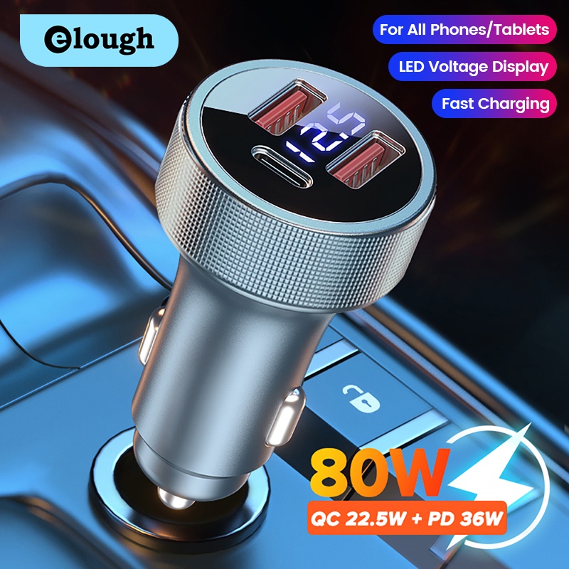 elough-ที่ชาร์จโทรศัพท์มือถือ-usb-type-c-3-พอร์ต-80w-แบบคู่-ชาร์จเร็ว-สําหรับรถยนต์