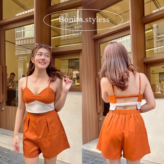 🍊 New ชุดเซ็ต 2 ชิ้นสายเดี่ยว โชว์หลัง