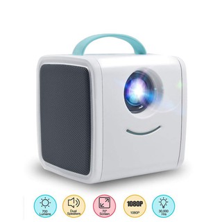 ₪๑Q2 Mini Projector โปรเจคเตอร์ LED พกพารองรับ HD 1080P พร้อม HDMI USB TF