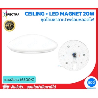 SPECTRA ชุดโคมไฟซาลาเปา โคมไฟติดเพดาน พร้อมแผงไฟแม่เหล็ก LED Ceiling Lamp Magnet ขนาด 20W แสงสีขาว 6500K