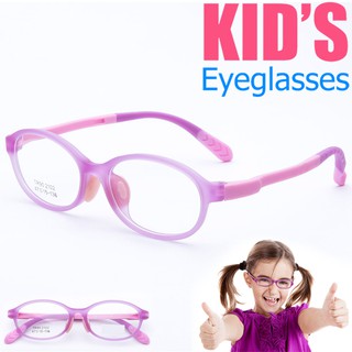 KOREA แว่นตาแฟชั่นเด็ก แว่นตาเด็ก รุ่น 2102 C-4 สีชมพู ขาข้อต่อ วัสดุ TR-90 (สำหรับตัดเลนส์) เบาสวมไส่สบาย