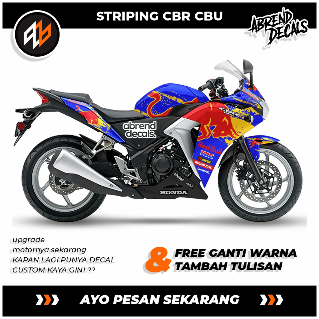 CBR CBU REDBULL STRIPING / HONDA CBR CBU THAILAND สติ๊กเกอร์มอเตอร์ไซค์ ...