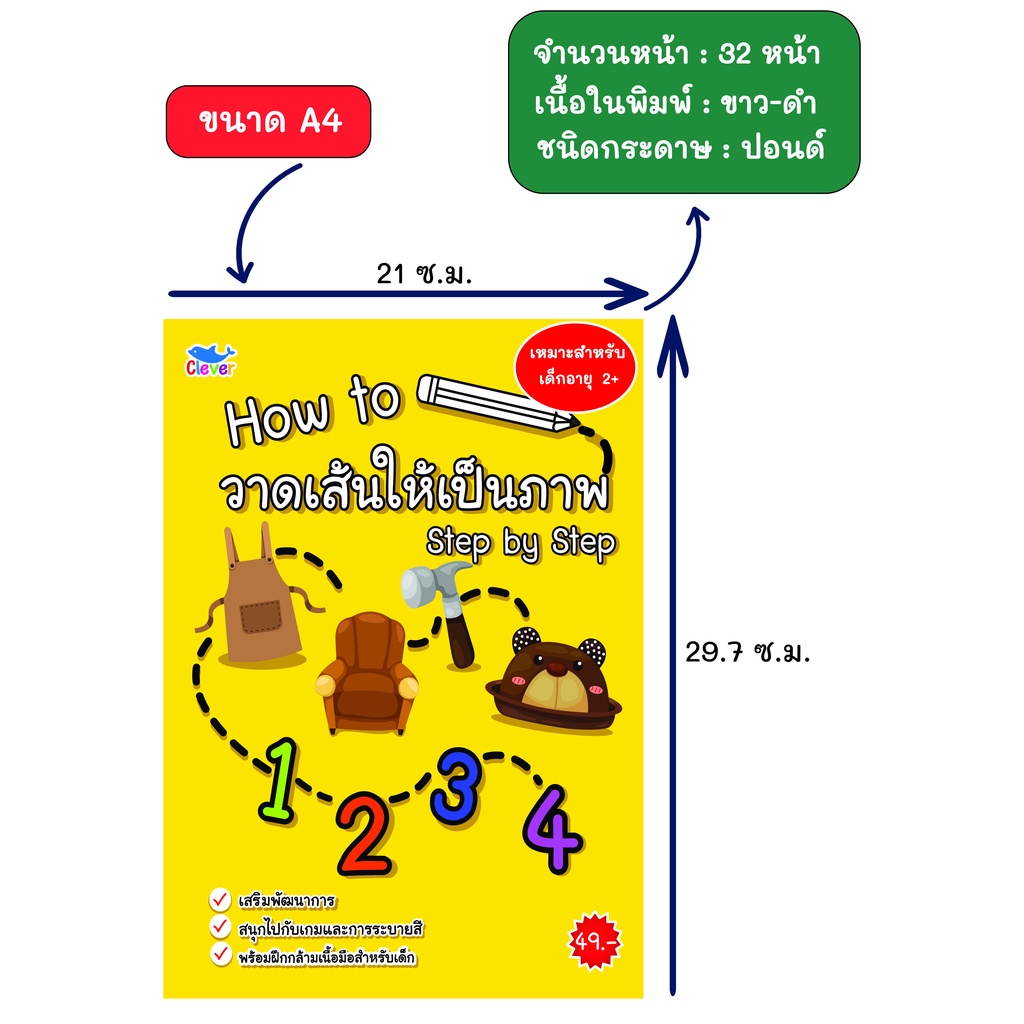 สมุดระบายสี-วาดเส้นให้เป็นภาพ-ทำตามขั้นตอน-how-to-1-2-3-4