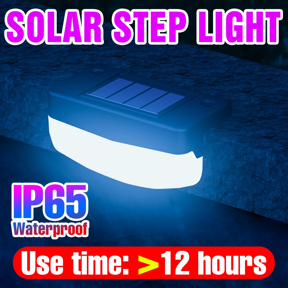 ภาพหน้าปกสินค้าLED พลังงานแสงอาทิตย์บันไดโคมไฟกลางแจ้งรั้วสวนไฟ Pathway ลานขั้นตอนโคมไฟพลังงานแสงอาทิตย์ Night Light พื้นที่ IP65กันน้ำ