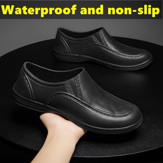 รองเท้าบูท ป้องกันน้ํา ป้องกันการลื่น ป้องกันฝน เหมาะกับใส่ทํางาน แฟชั่นฤดูร้อน สําหรับผู้ชาย