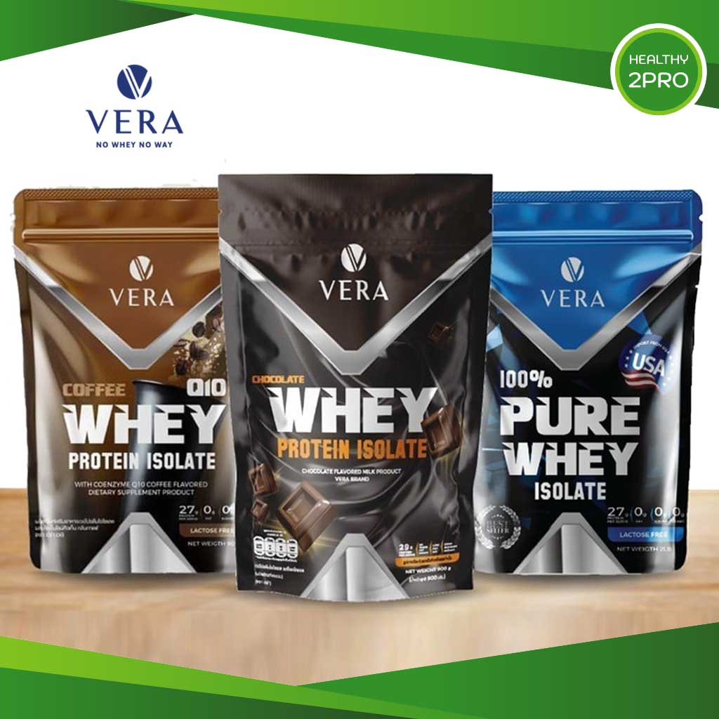 ภาพหน้าปกสินค้าVera Whey Protein Isolate เวย์สูตรลีนไขมัน เวย์โปรตีนเพิ่มกล้ามเนื้อลดไขมัน โปรตีนสูง ไม่มีน้ำตาล ละลายง่าย จัดส่งฟรี