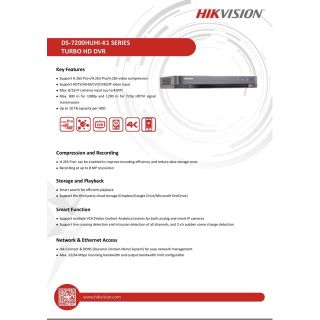 เครื่องบันทึกภาพ Hikvision 4CH.8MP Turbo HD DVR DS-7204HUHI-K1