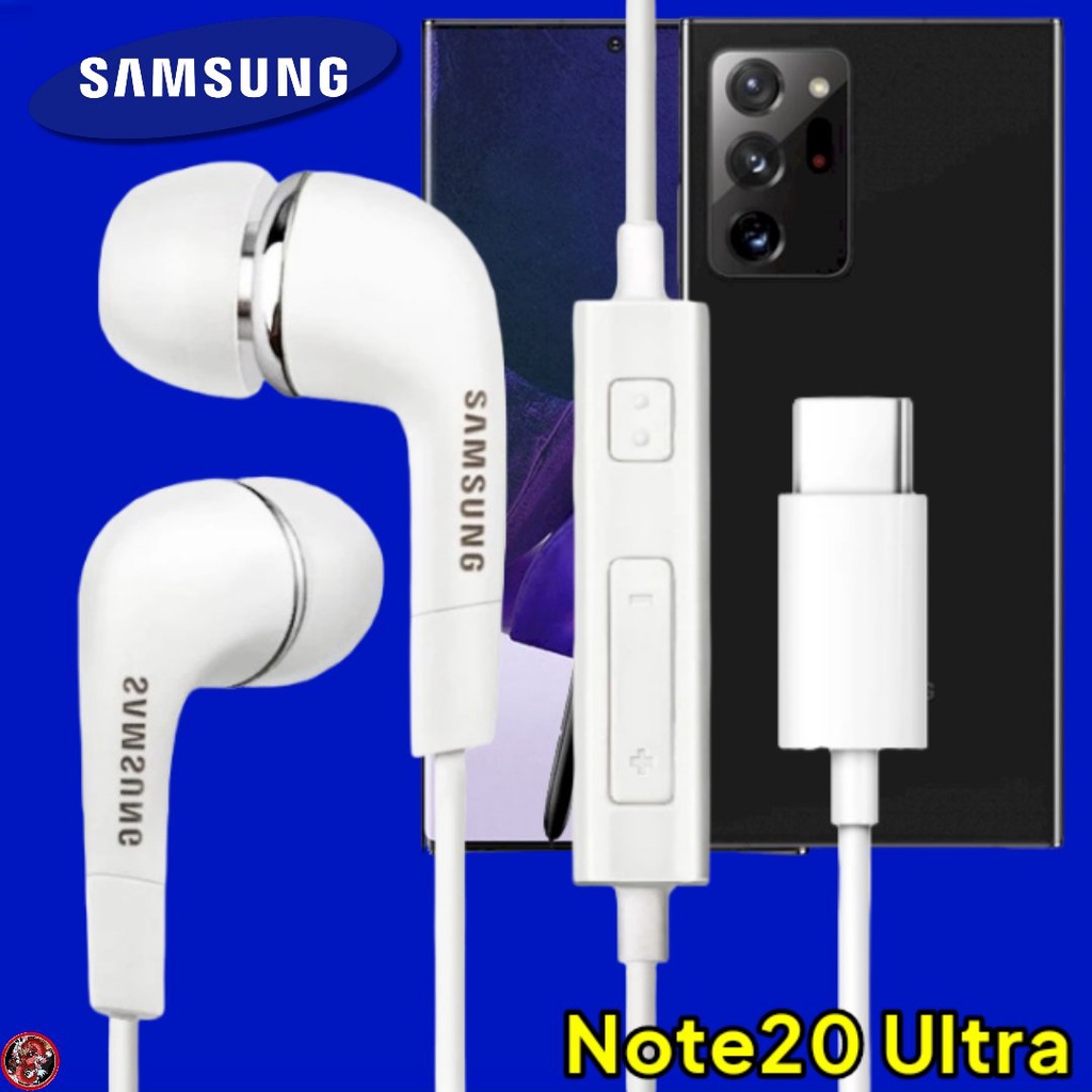 หูฟัง-สมอลทอล์คแท้-type-c-samsung-galaxy-note20-ultra-เสียงดี-เบสหนัก-เล่นเพลง-หยุด-เลื่อนเพลง-ปรับระดับเสียง-รับ-วางสาย