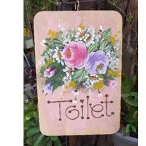 ป้ายtoilet-ป้ายห้องน้ำ-ลายกุหลาบงานเพ้นท์-เขียนตามสั่ง