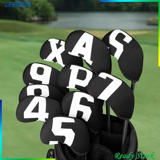 ภาพหน้าปกสินค้า[Ready Stock] 10Pcs Golf Iron Headcover Waterproof Head Cover Golfer Protection 4-9,A~X White ที่เกี่ยวข้อง