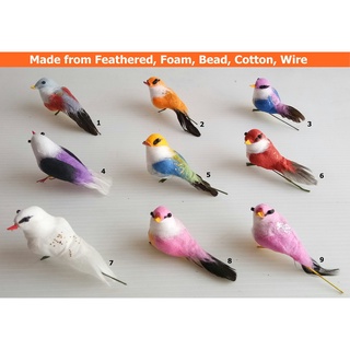 โมเดลนก นกขนาดเล็ก หลายสีให้เลือก สำหรับตกแต่งบ้านและสวน Bird Model Home Garden Decor Gift #5