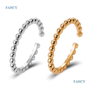 Fancy แหวนทองคํา 14K แบบบาง ซ้อนกันได้ สําหรับผู้หญิง