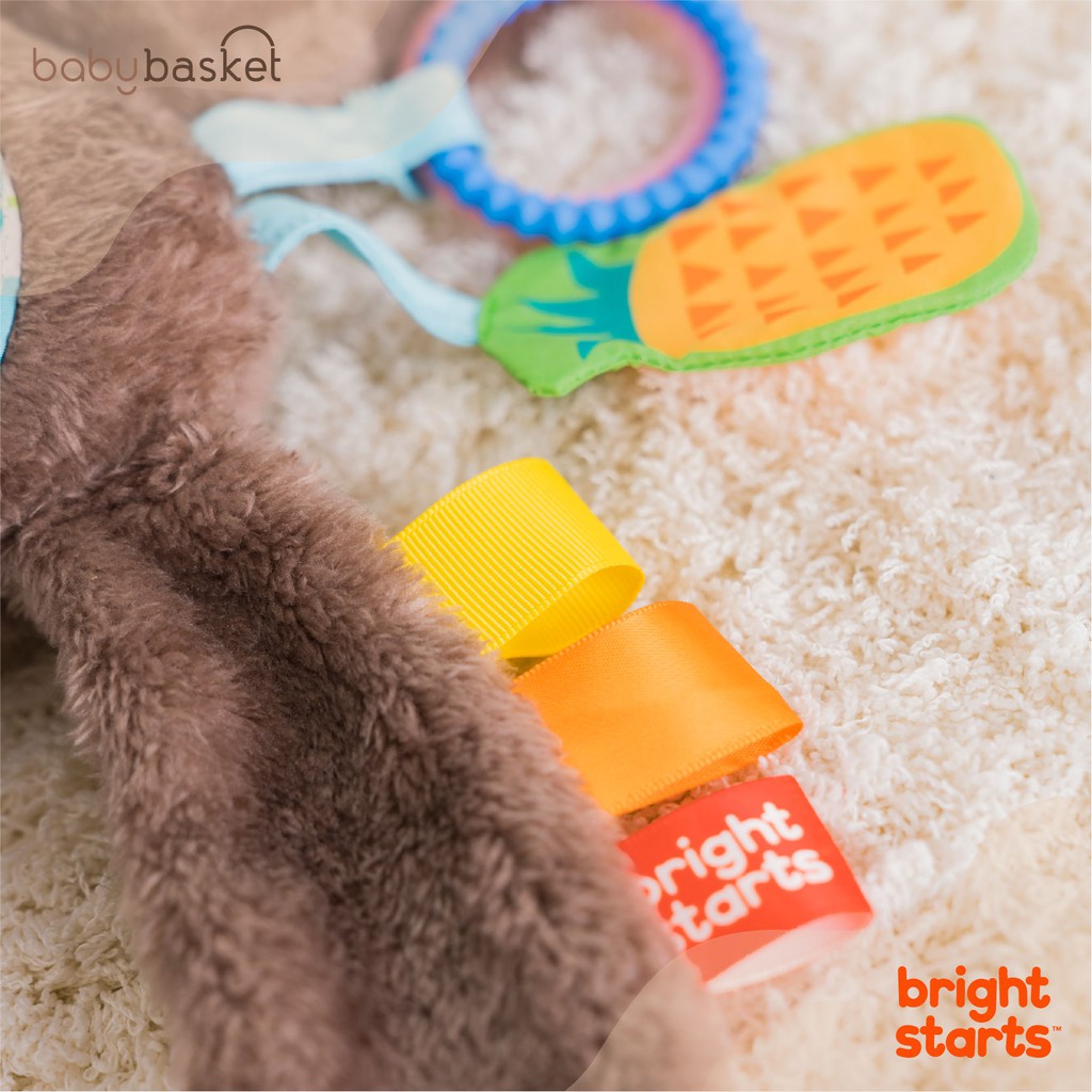 ของเล่นเด็ก-ตุ๊กตา-สลอธ-bright-starts-swingin-sloth-travel-buddy-พร้อมยางกัด-ติดรถเข็นได้-เสริมสร้างพัฒนาการ