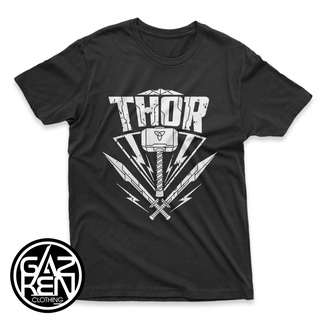 เสื้อยืดสีขาวเสื้อยืด พิมพ์ลายซุปเปอร์ฮีโร่ The Mighty Avengers Thor MarvelS-4XL