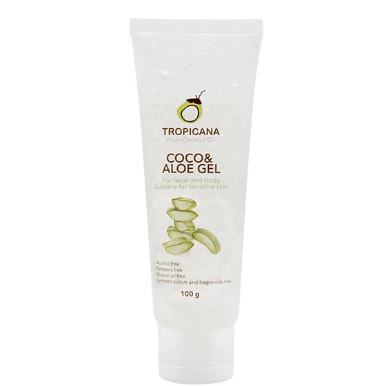 tropicana-coco-amp-aloe-gel-เจลบำรุงผิวน้ำมันมะพร้าวและว่านหางจระเข้-สูตร-non-paraben-100กรัม-ของแท้