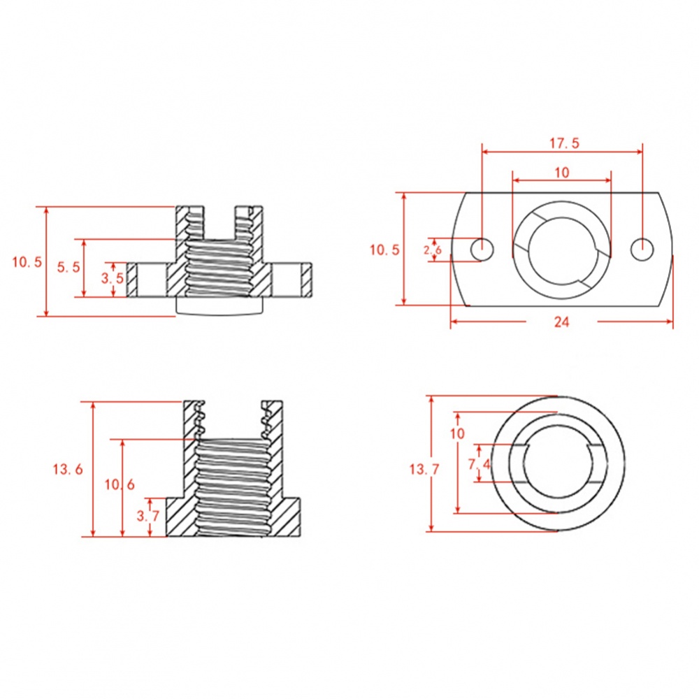 dolldoll-anti-backlash-nut-2-8mm-2mm-pitch-elimination-gap-nut-for-8mm-threaded-rod