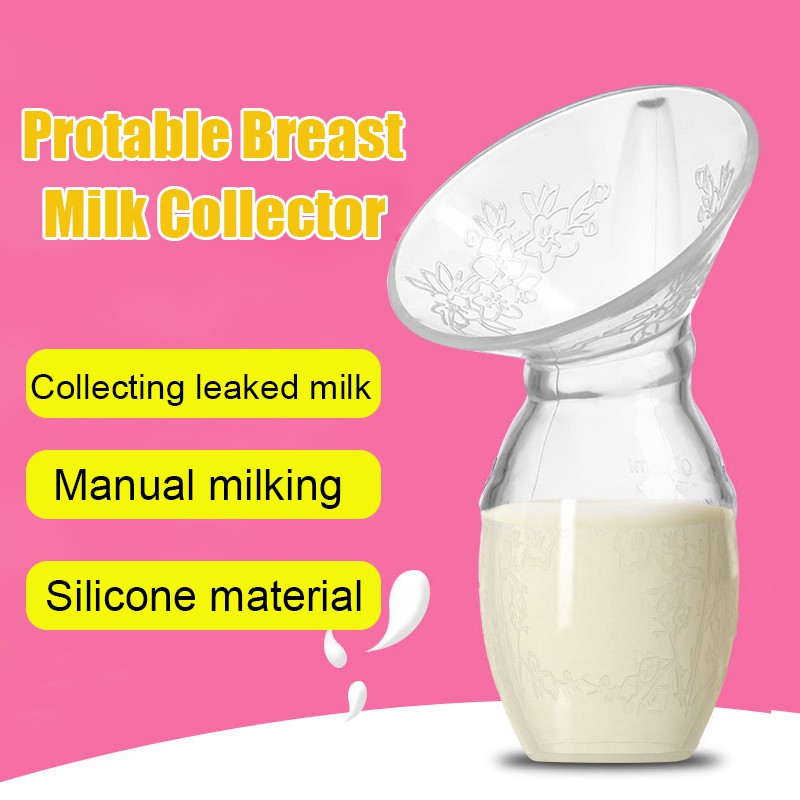 ขวดดูดนมสูญญากาศ-กรวยปั๊มนม-เครื่องปั๊มนมมือ-breast-milk-collector-silicone-breast-pump-ขวดสุญญากาศซีลีโคน-4oz-90ml