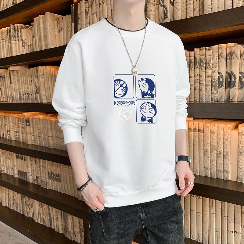 เสื้อกันหนาวแขนยาวลําลอง-คอกลม-แบบสวมหัว-สไตล์สปอร์ต-สําหรับผู้ชาย