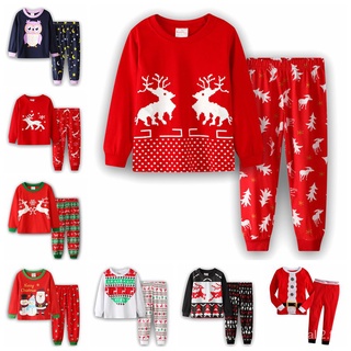 Kids Pajamas Sets Baby Boys Clothes Girls Sleepwear Nightwear Children Xmas Moose Fairy Christmas Pyjamas Cotton Clothing Suit