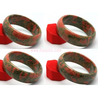 กำไลยูนาไคท์ Unakite Bangle หน้ากว้าง 24 มม. วงใน 62 มม