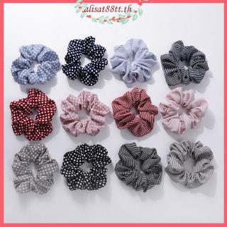 6 สีผู้หญิงยืดหยุ่นลายจุดผมผูก Scrunchie ผู้ถือผมหางม้าอุปกรณ์ผม