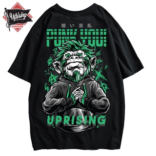 เสื้อยืดแขนสั้น พิมพ์ลายลิง สไตล์ฮิปฮอป แฟชั่นยุโรป และอเมริกา สําหรับผู้หญิง