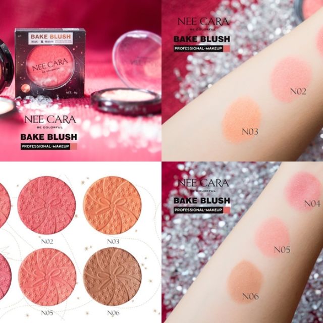 พร้อมส่ง-nee-cara-bake-blush-บลัชออน-เม็ดสีแน่นชัด-สีสวย-ติดทนนาน-มีชิมเมอร์เล็กๆ-ช่วยให้ผิวแลดูสวยเปล่งปลั่ง