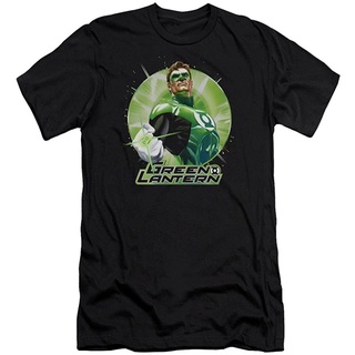 เสื้อยืดวินเทจ100%cotton เสื้อยืดคอวีผู้ชาย Justice League - Mens Green Static Slim Fit T-Shirt men เสื้อ ยืด ผู้ชาย คอก