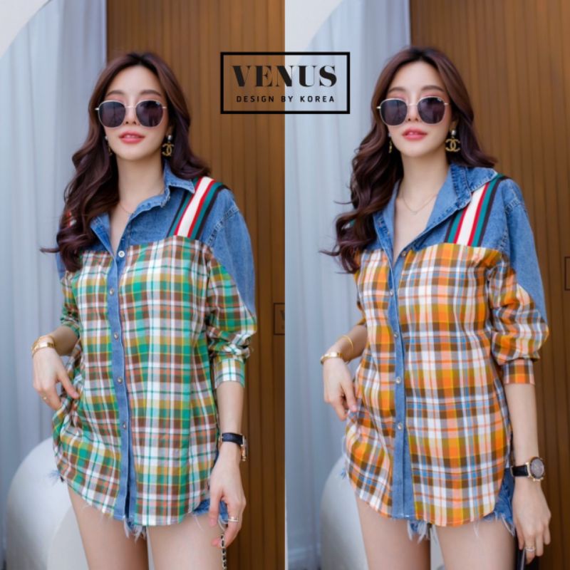 vn-เสื้อเชิ้ตเกาหลี-เชิ้ตตัดต่อ-เชิ้ต