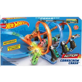 Hotwheels motorized Corkscrew crash