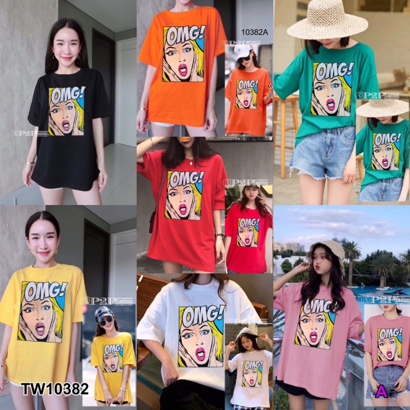 เสื้อยืดโอเวอร์ไซส์สกรีนลายกราฟฟิค-tw10382