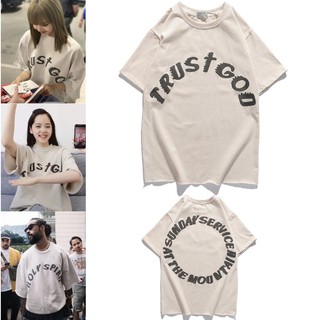 แฟชั่นเสื้อยืดแขนสั้นพิมพ์ลาย Kanye Sunday