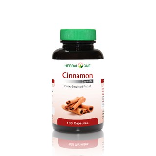 **ลดท้องอืด อาหารไม่ย่อย ผลิต02/19** Herbal One Cinnamon 100 แคปซูล อบเชยเทศแคปซูล