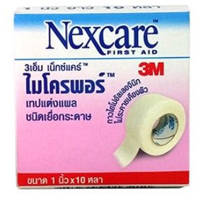 nexcare-3m-micropore-เทปแต่งแผลชนิดเยื่อกระดาษ-ไมโครพอร์-1-ม้วน-ขนาด-1-2นิ้ว-และ-1นิ้วx10หลา