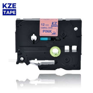 12mm*3m Tze-FAE3 Blue on Pink Laminated Label Tape Fabric Iron-on Label Tapes Tze FAE3 tze FAE3 tze-FAE3 for P-touch PT