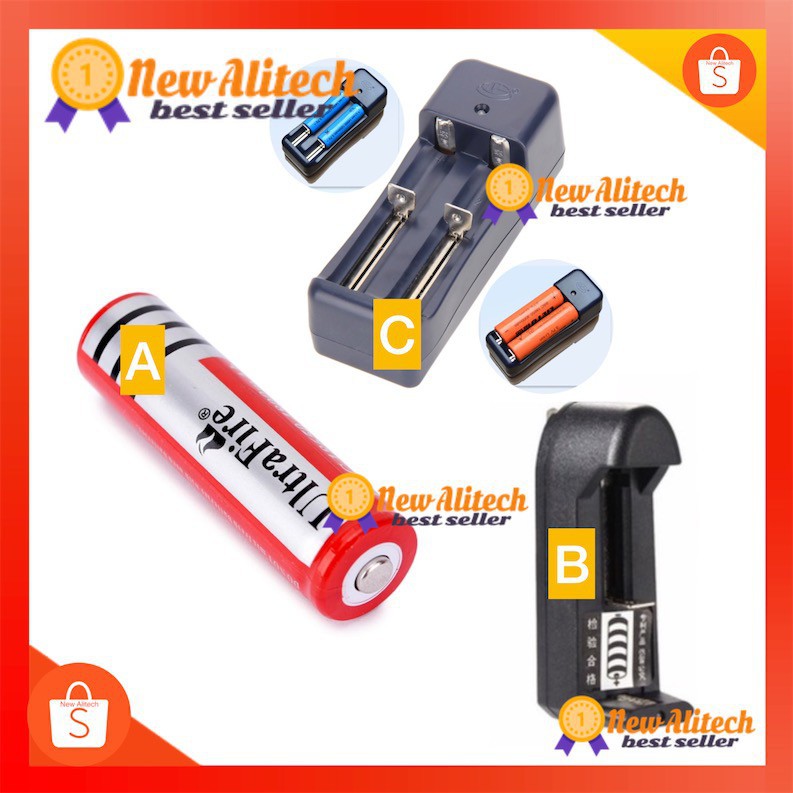 ภาพหน้าปกสินค้าNew Alitech ถ่านชาร์จ แท่นชาร์ต ถ่านชาร์ต 18650 UltraFire 3.7V 6800mAh