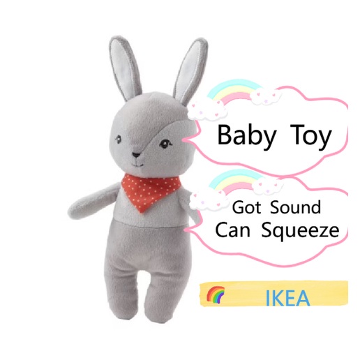 ๑♈ Ikea Baby Toy Rabbit Soft Toy GULLIGAST Squeaky soft toy bunny