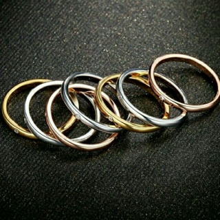 (ราคาต่อวง) แหวนแฟชั่นทอง ทองคำขาว ทองชมพู ประดับเพชร cz
