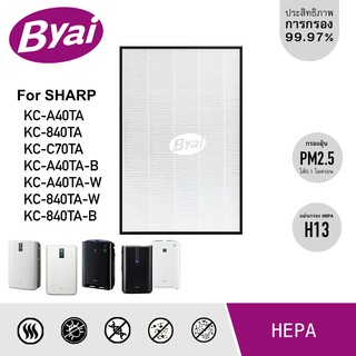 แผ่นกรองอากาศ HEPA Filter H13 แผ่นกรองเครื่องฟอกอากาศ Sharp KC-A40TA, KC-840TA, KC-C70TA แทนแผ่นกรองรุ่น Sharp FZ-A40HFE