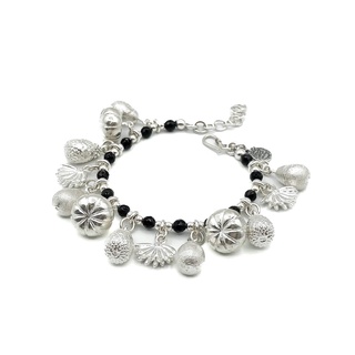 DSP สร้อยข้อมือนิลดำ ชาร์มผลไม้ เงินแท้ 925 : DSP 925 Sterling Silver Fruit Charm [CFS0014]