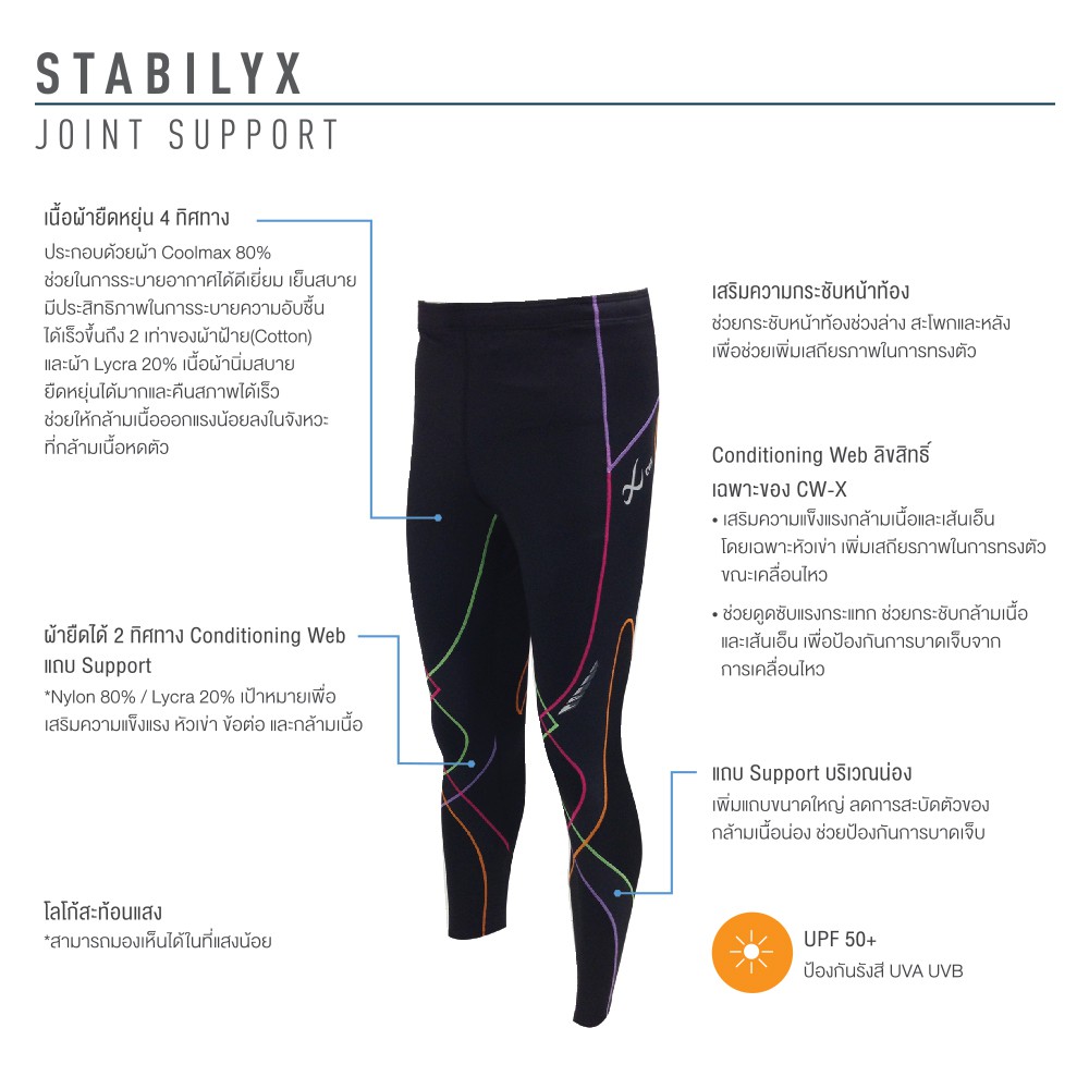 cw-x-กางเกงขา-6-ส่วน-stabilyx-man-รุ่น-ic9265-พื้นดำเดินเส้นสีรุ้ง-vi